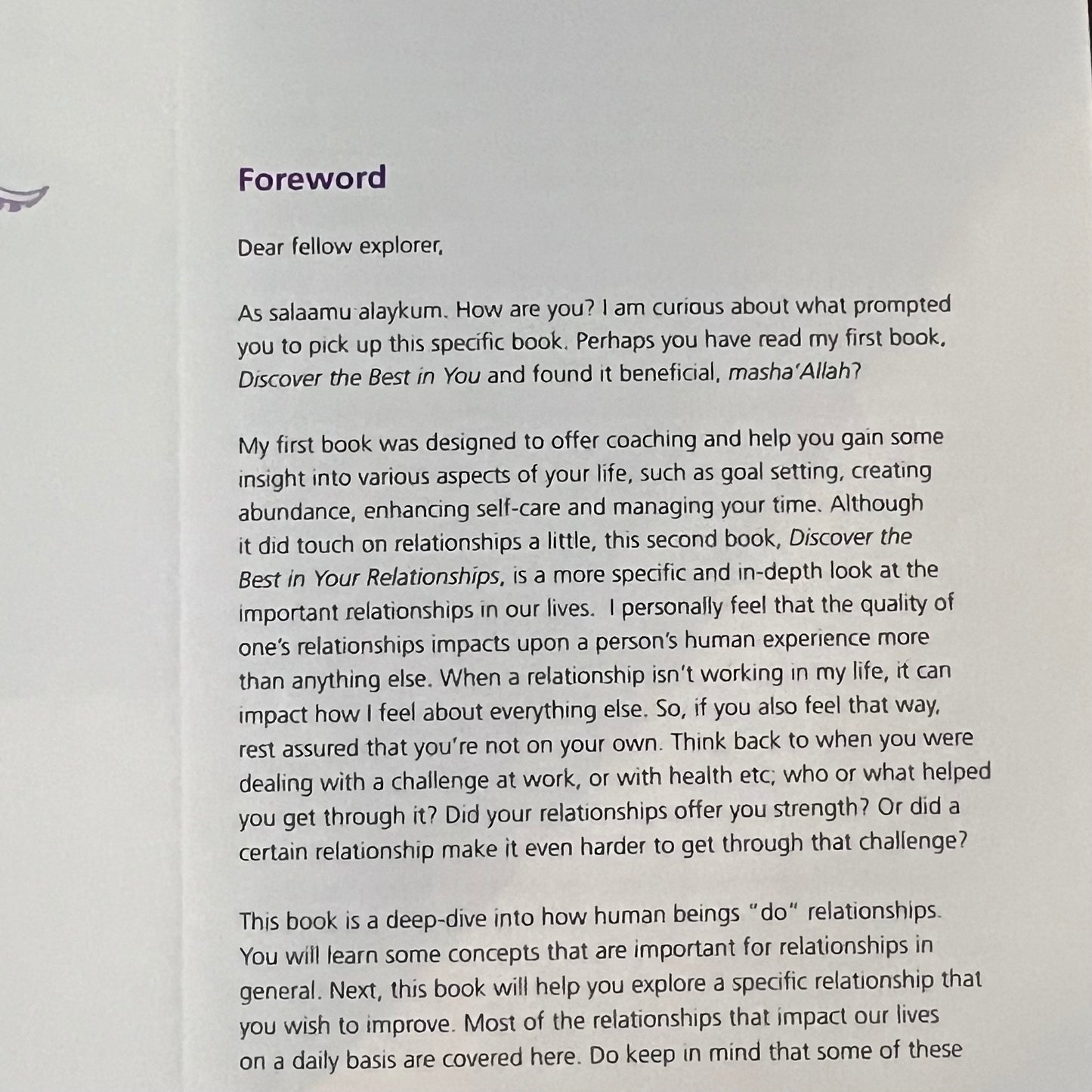 Discover The Best in Your Relationships; Life Coaching for Muslims