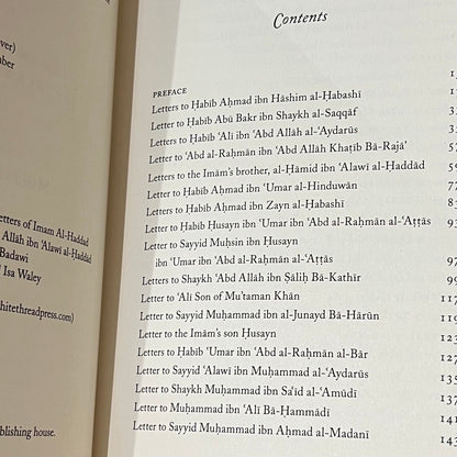 Selected Letters of Imam 'Abdullah ibn 'Alawi al-Haddad