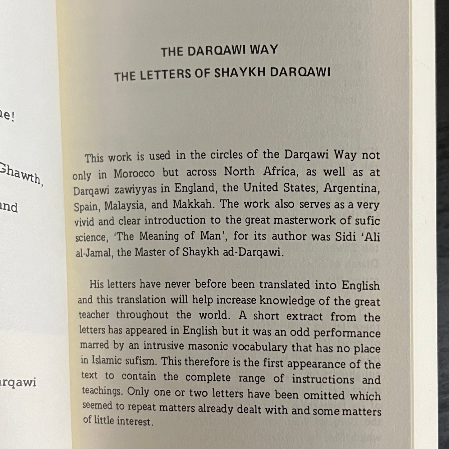 The Darqawi Way - The Letters of Shaykh Mawlay al-'Arabi ad-Darqawi