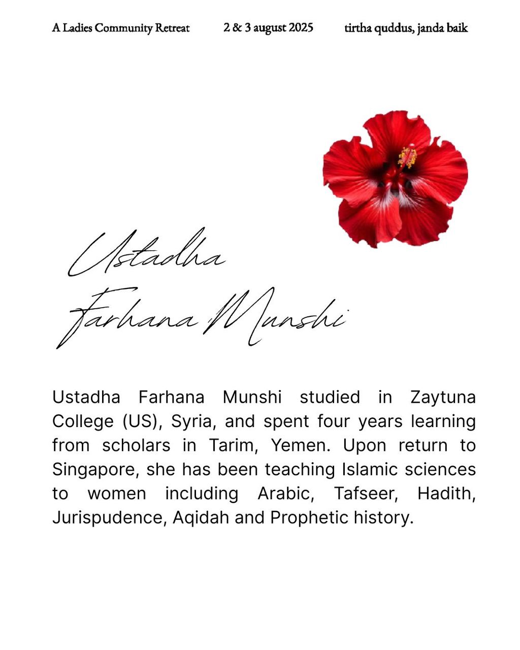 [CLOSED] A 2D1N Ladies Retreat - Saturday 2 August 2025